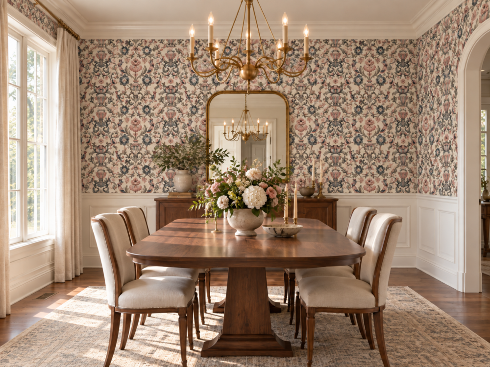 Vintage Birds Damask